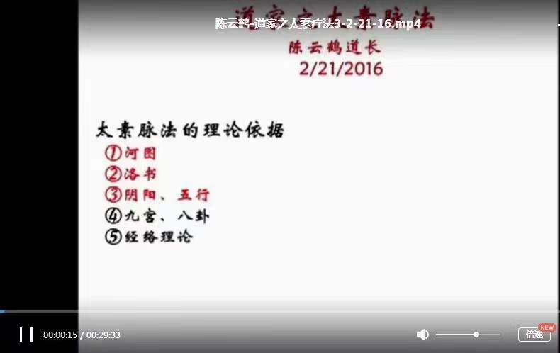 陈云鹤道家之太素疗法2016年讲课视频11集