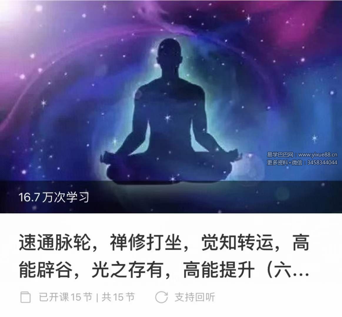 心原老师 速通脉轮，禅修打坐，觉知转运，高能辟谷，光之存有，高能提升（六合一）