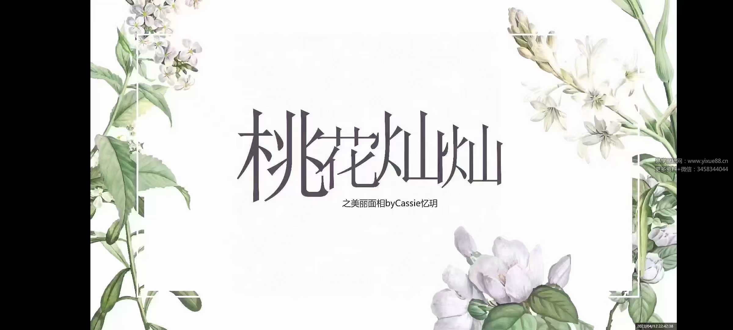 2023年 忆玥桃花灿灿面相课32集