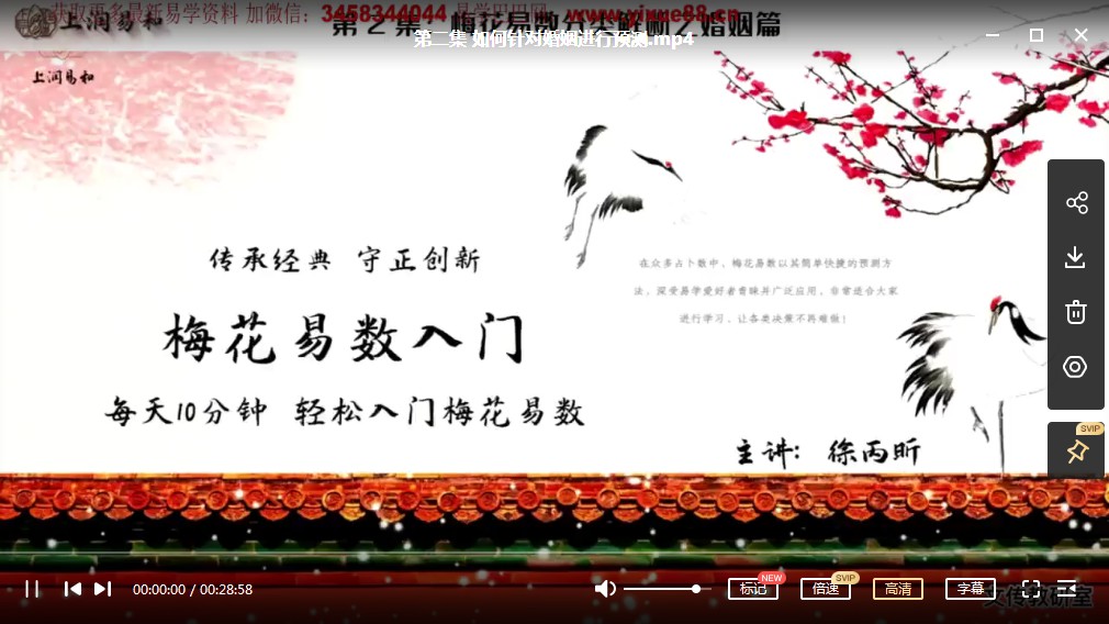 徐炳昕梅花易数中级班12集