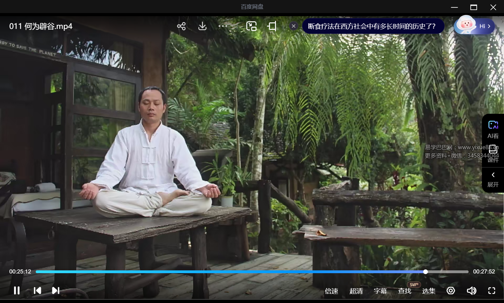 无为子辟谷养生道视频13集