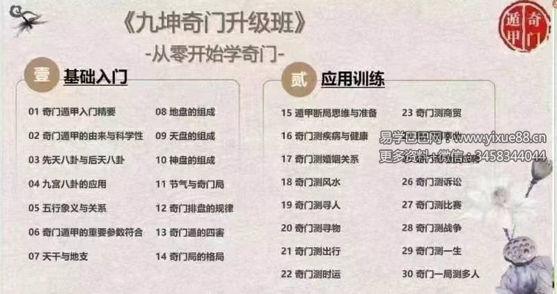 九坤奇门升级班视频+文档
