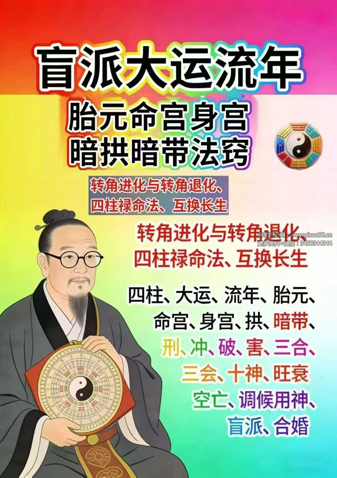 湖北盲派《盲派大运流年胎元命宫身宫暗拱暗带法窍》635页