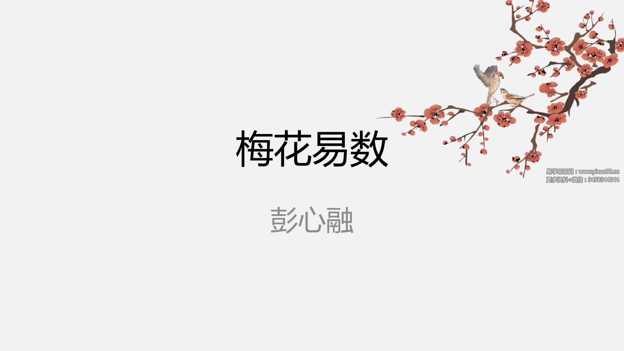 彭心融《心易神数》7集视频+讲义